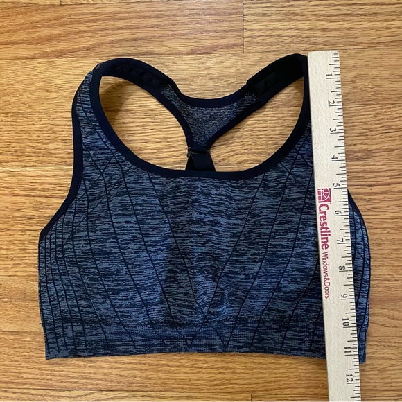 Avia Sports Bra Women’s Large 12/14 Black Gray  Marled Racerback Athletic Gym - Picture 6 of 6